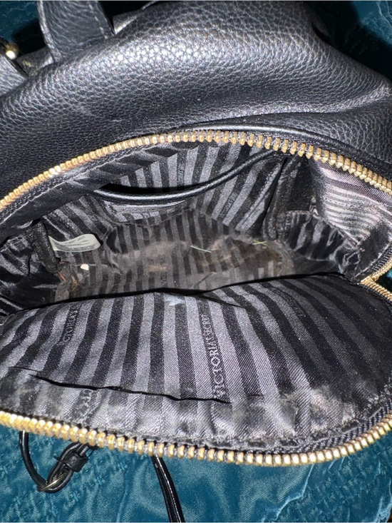 Victoria\'s Secret Black Quilted Mini Backpack with Gold Chain~preowned main image 4